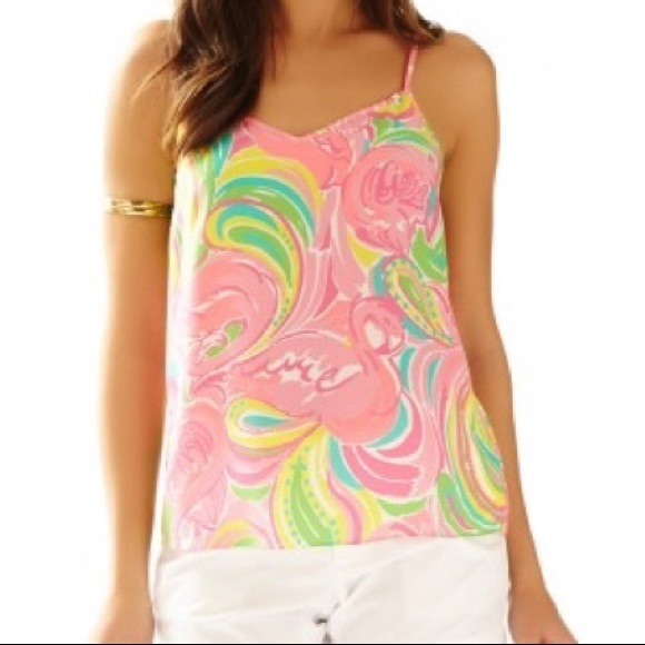 Lilly Pulitzer Tops - LILLY PULITZER SILK Dusk Racerback Allighter